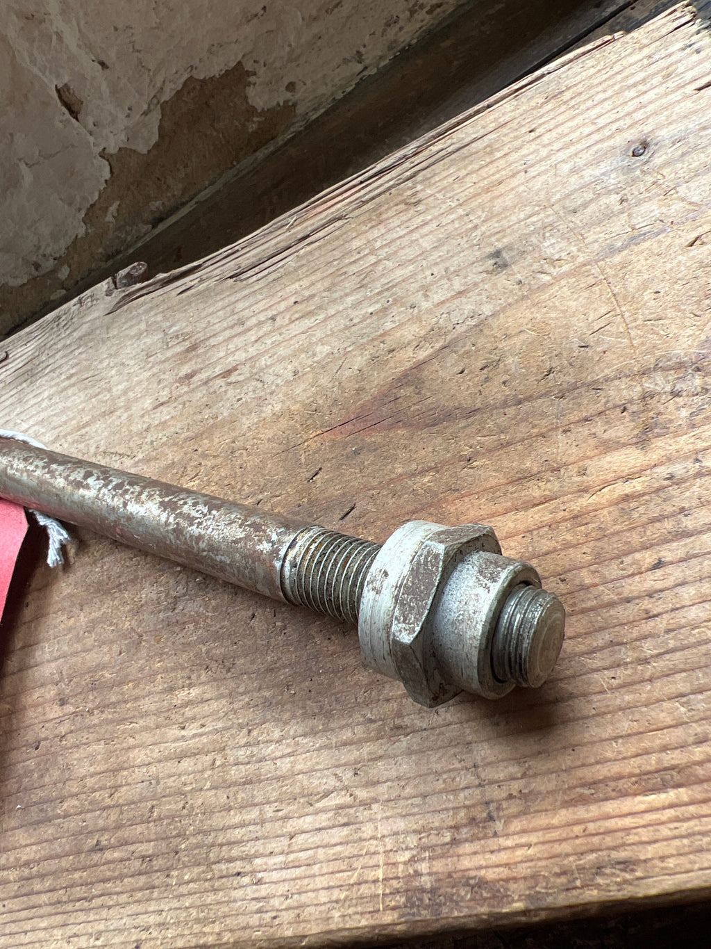 BSA plunger rear wheel spindle & nut 1/2” x 7 1/2” Bantam, C11 etc NOS