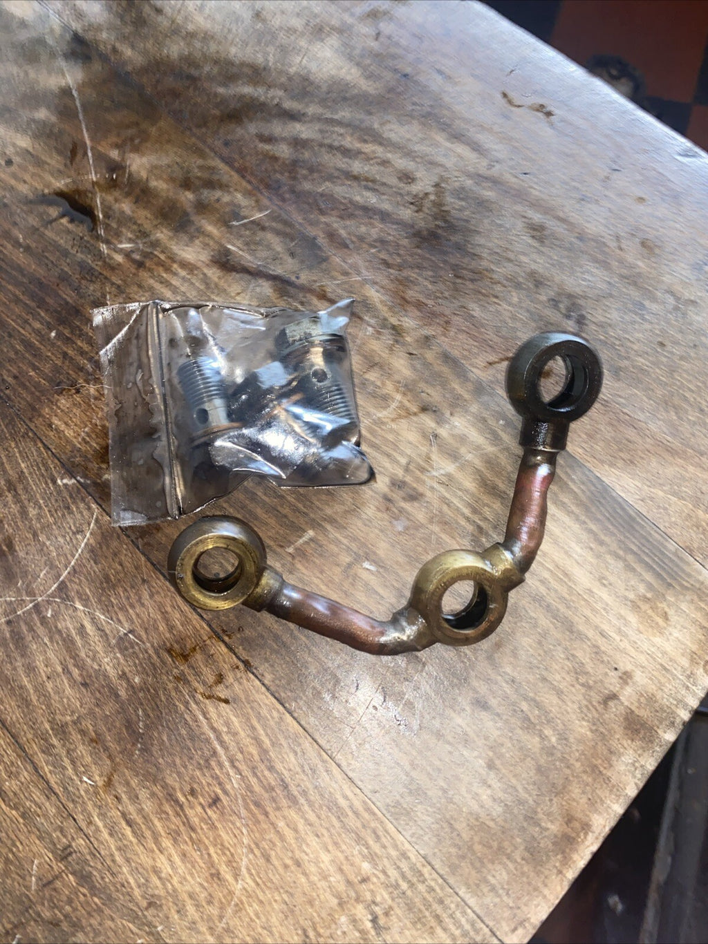 Ducati Narrow Case 250 Cylinder Head Oil Drain Pipe And Bolts
