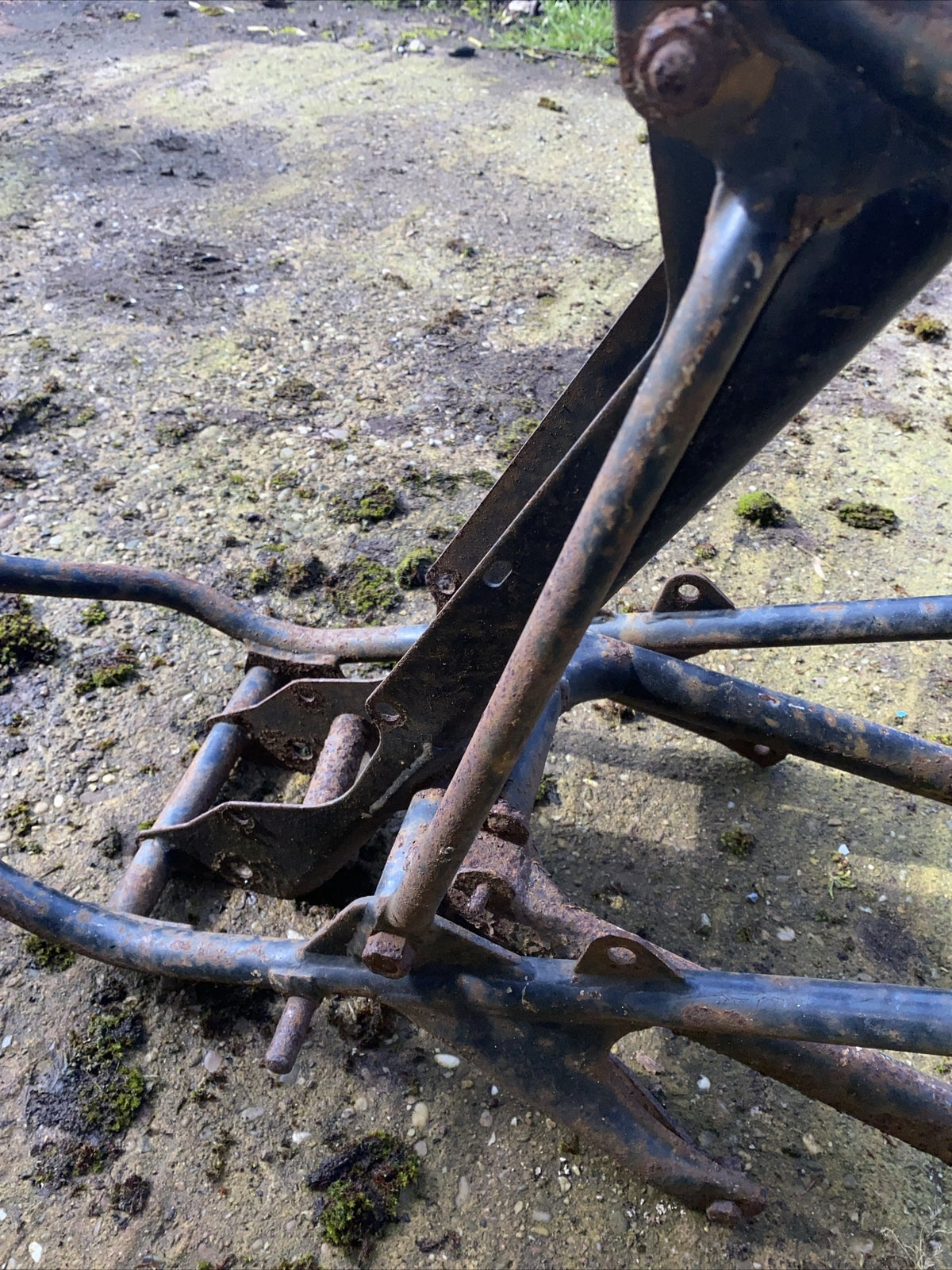 Classic Vintage Motorcycle AMC Main Frame With Swinging Arm
