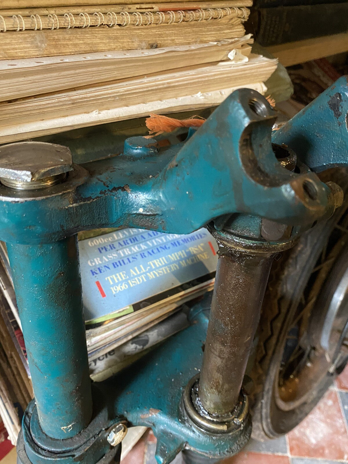 motorcycle Goldstar forks and yokes