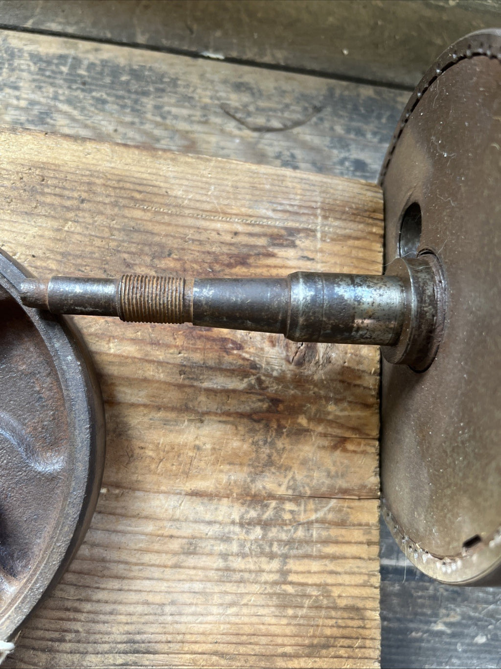 BSA Bantam D1 Etc Early Crank Shaft Wheels With Good Shafts