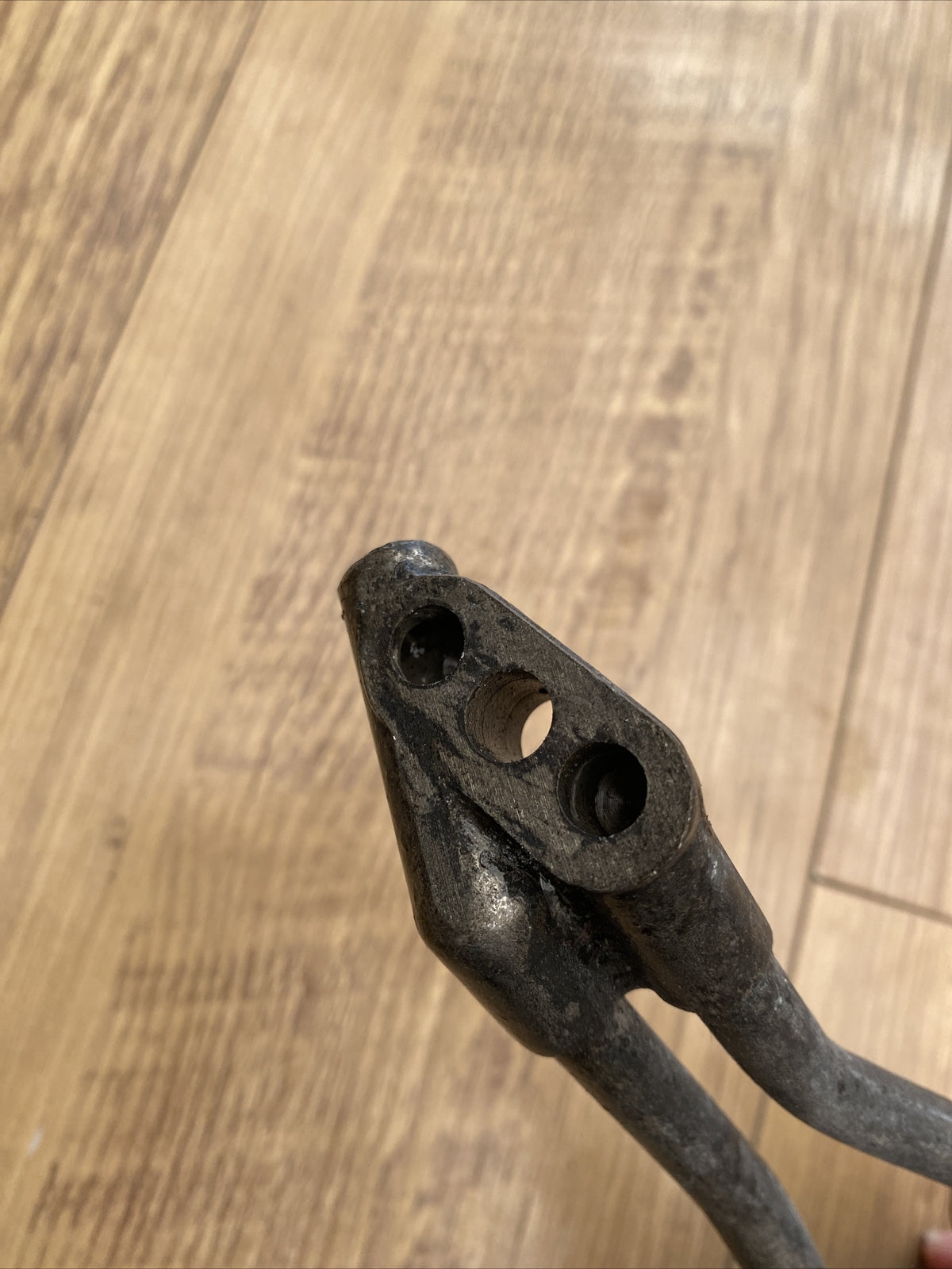 British Motorcycle bike twin oil pipe junction and pipes