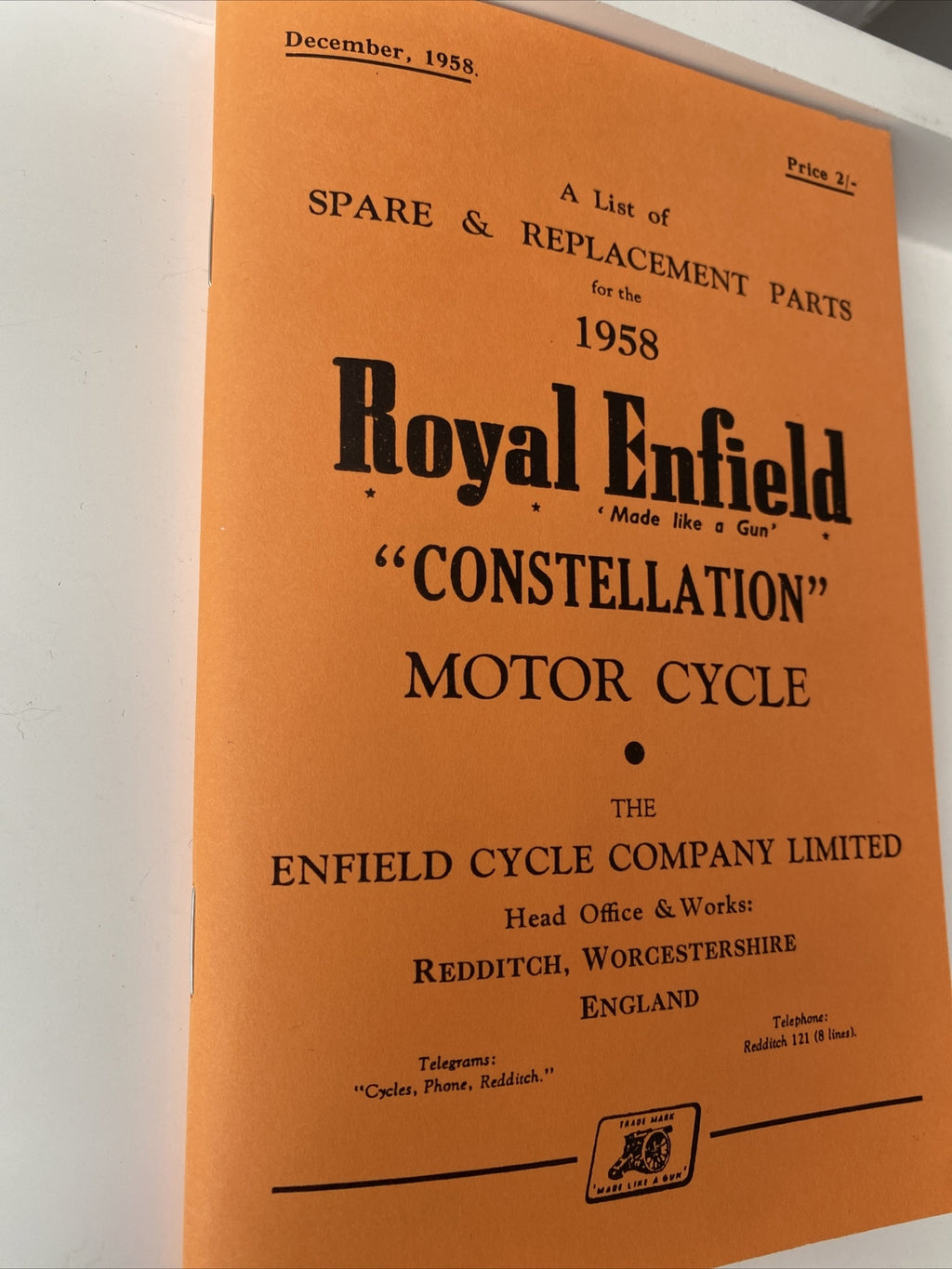 Motorcycle Royal enfield constellation spare & replacement parts manual book