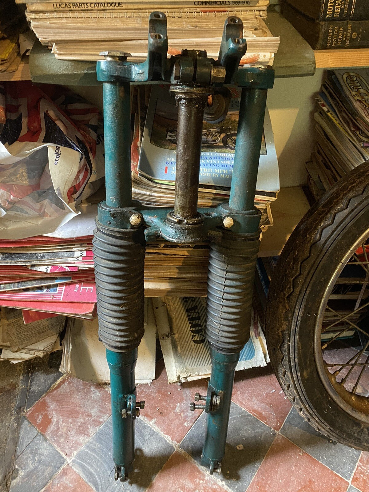 motorcycle Goldstar forks and yokes
