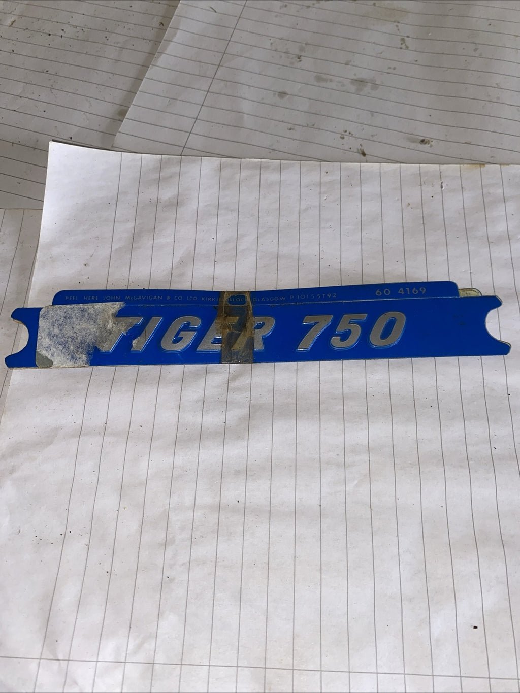 Triumph Tiger 750 Blue Side Panel Decals