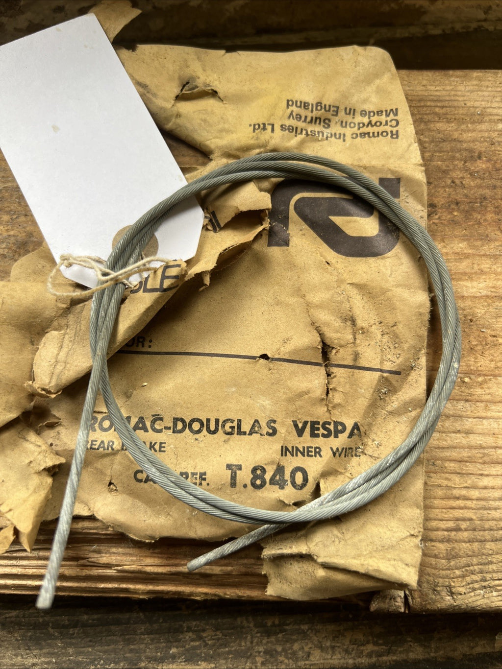 Vespa Inner Wire Cable Rear Brake Vespa Romac T840 NOS