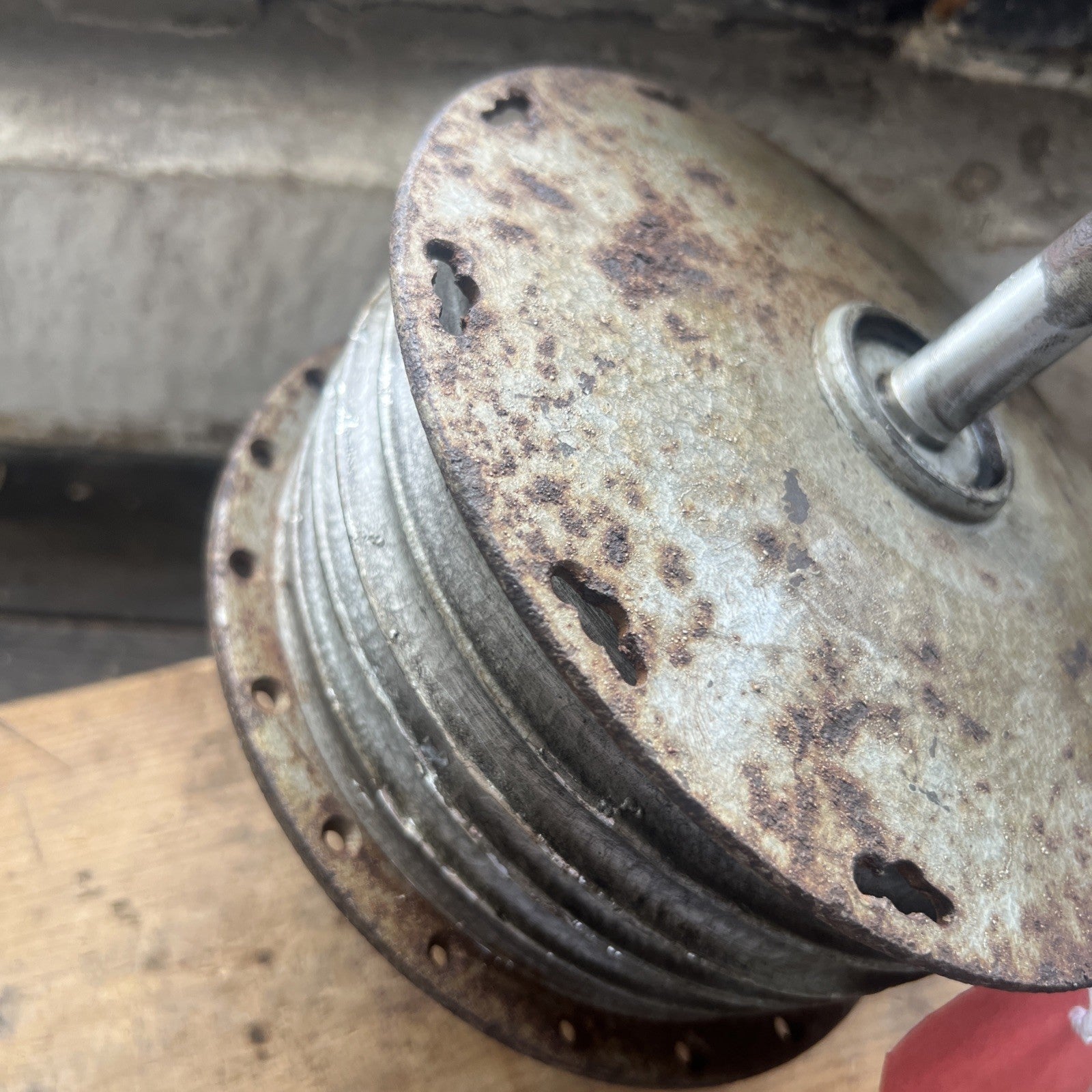 BSA Bantam D14 Late Full Width Front Hub With Spindle Assembly
