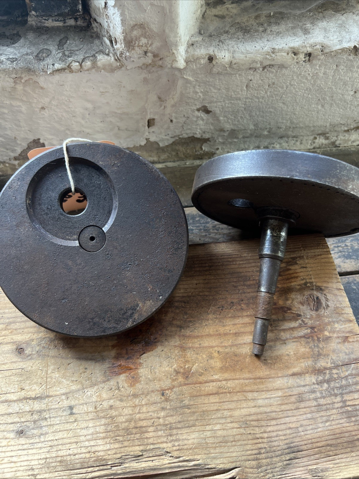 BSA Bantam D1 Etc Early Crank Shaft Wheels With Good Shafts
