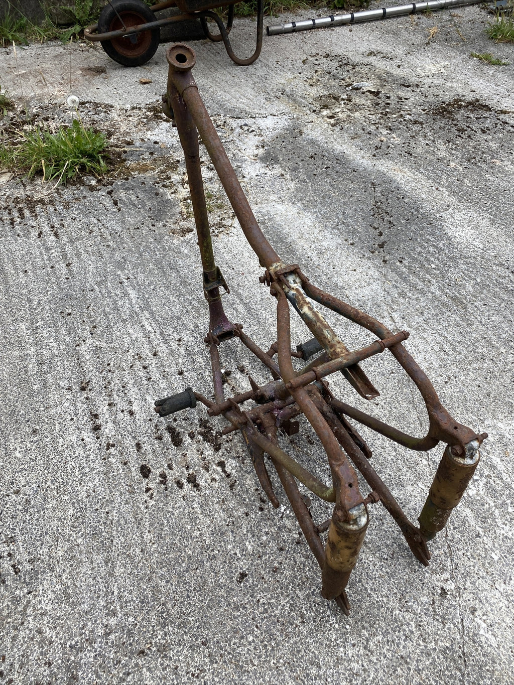 Old Vintage Villiers Motorcycle Motorbike frame