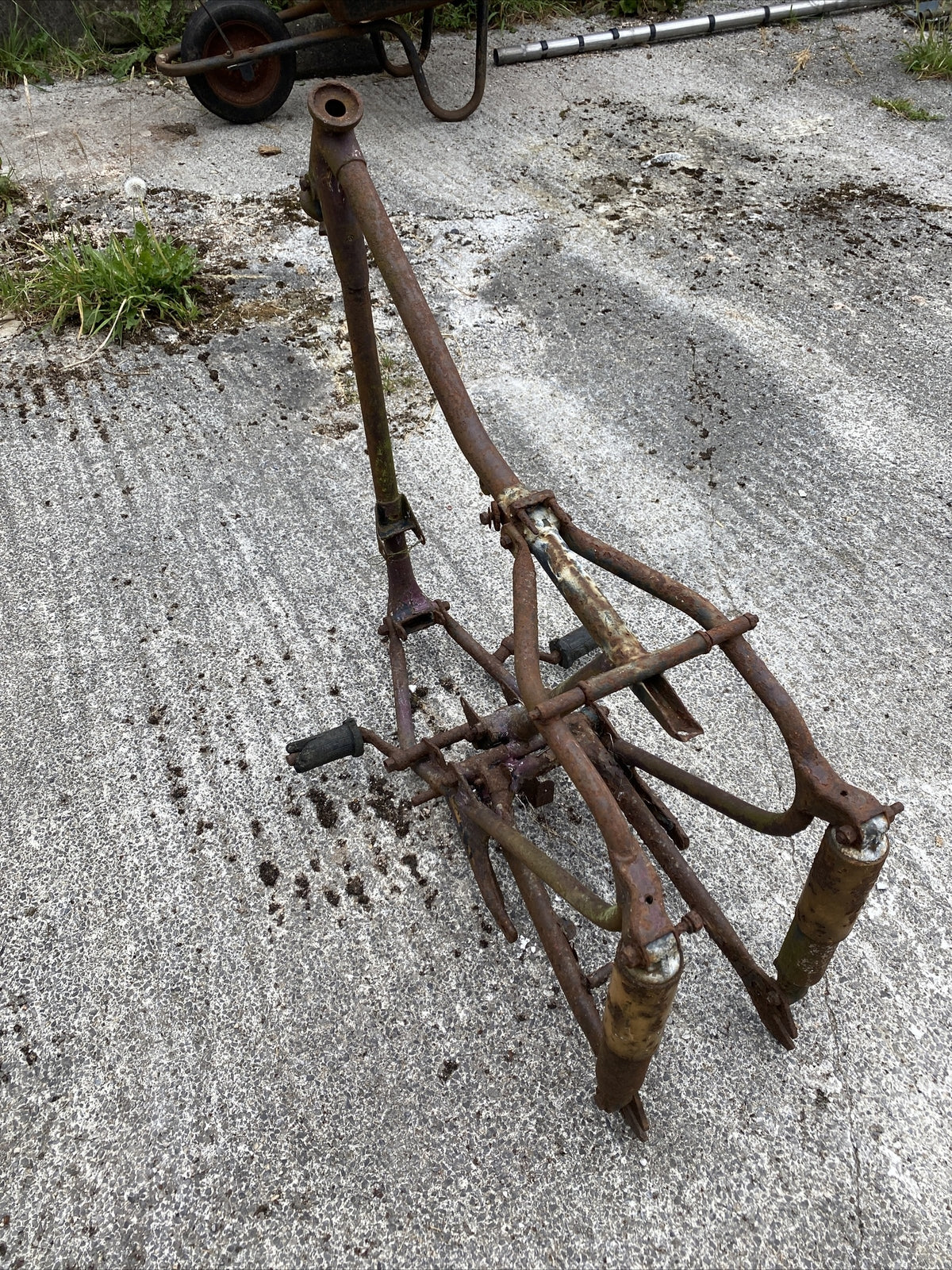 Old Vintage Villiers Motorcycle Motorbike frame