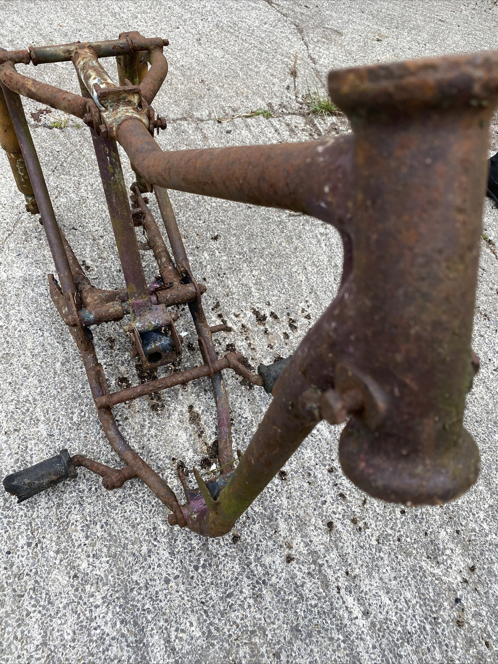 Old Vintage Villiers Motorcycle Motorbike frame
