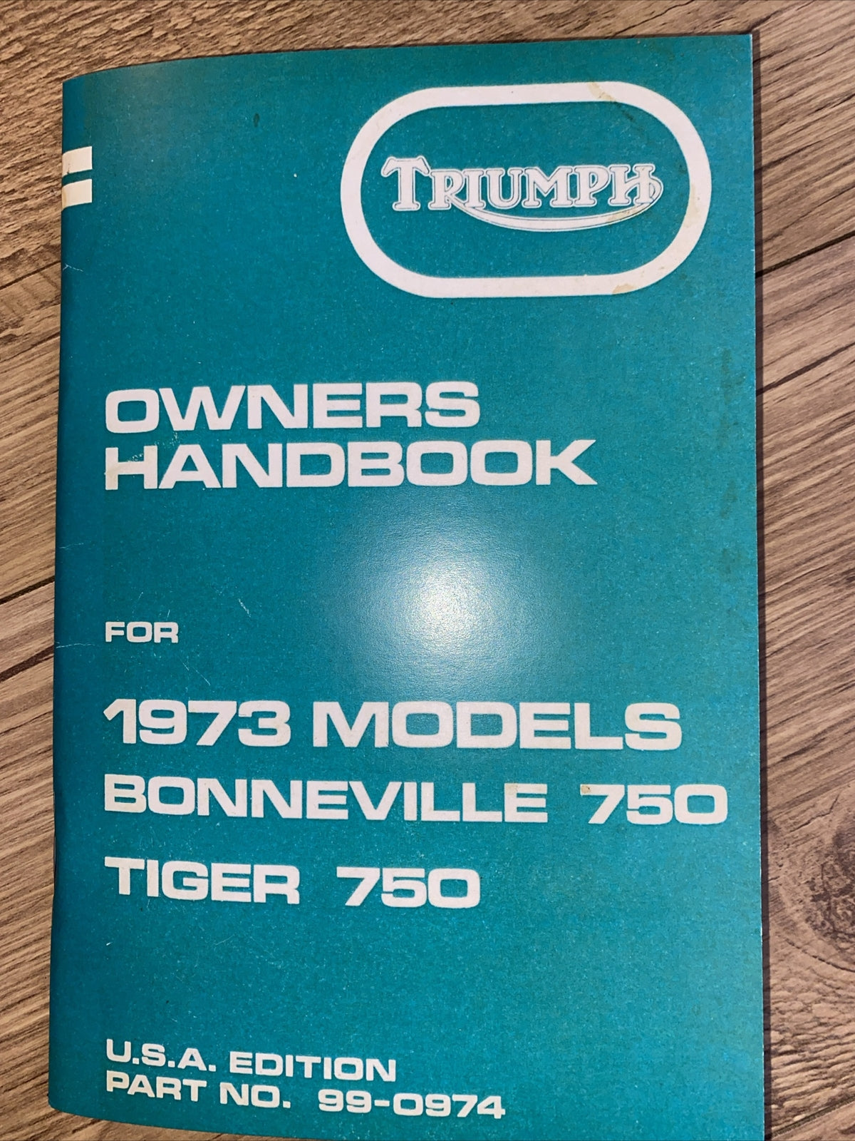 Triumph Bonneville 750 Tiger Owners Handbook