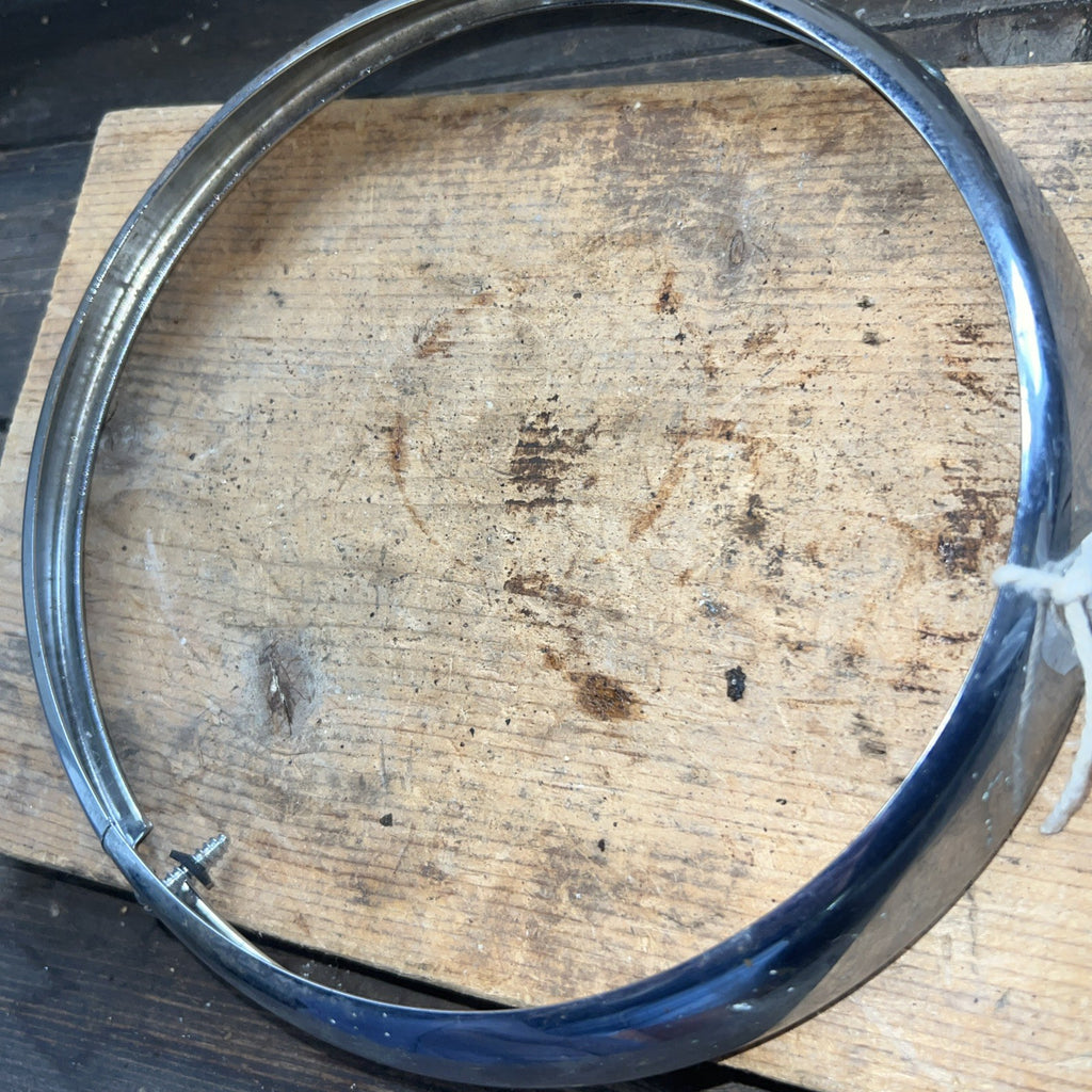 Car Or Early M/C Headlamp Rim Chromed 8” NOS
