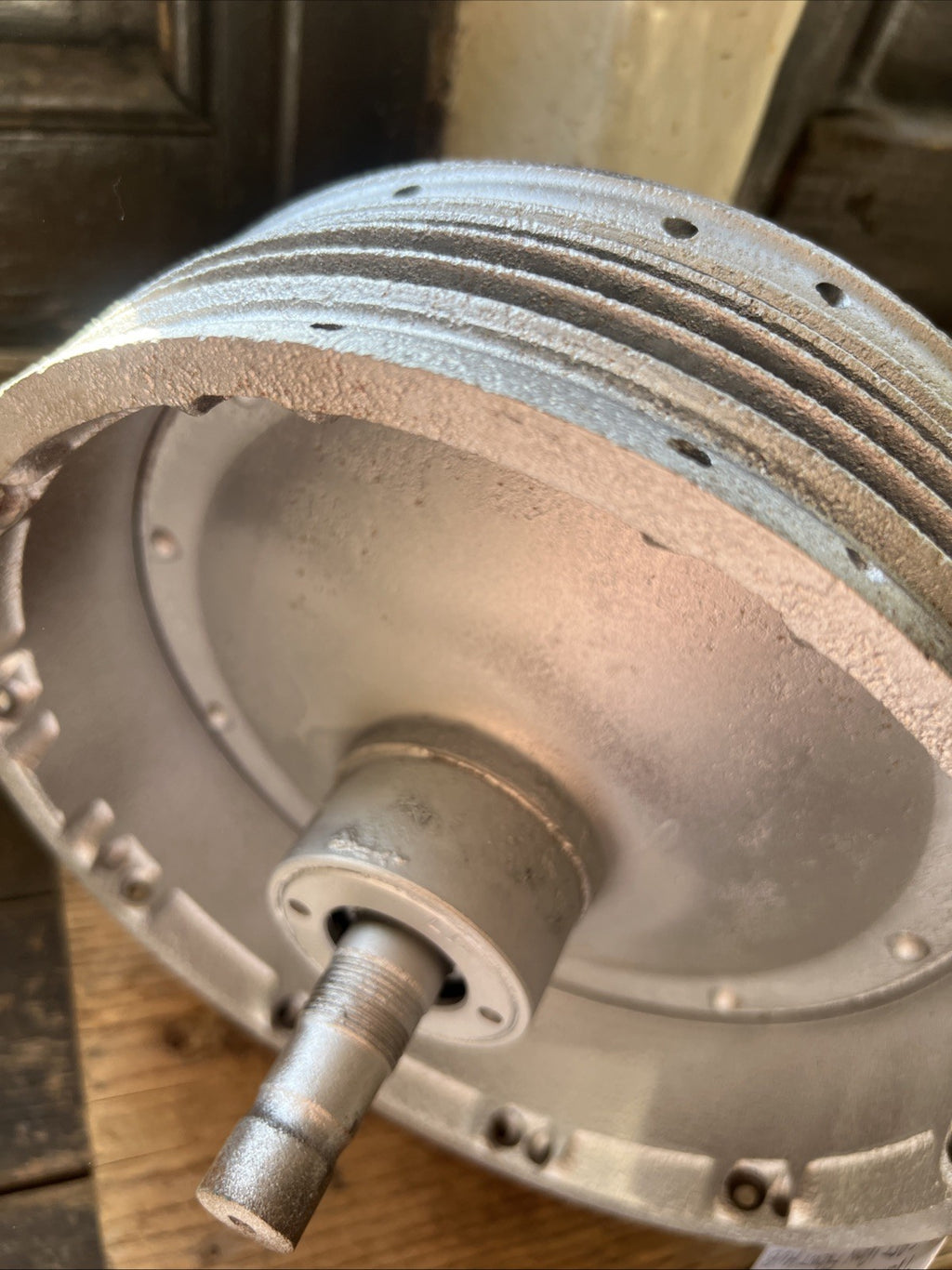 Triumph/BSA 650 Pre Unit Twins 8” Full Width Cast Iron Front Hub With Spindle