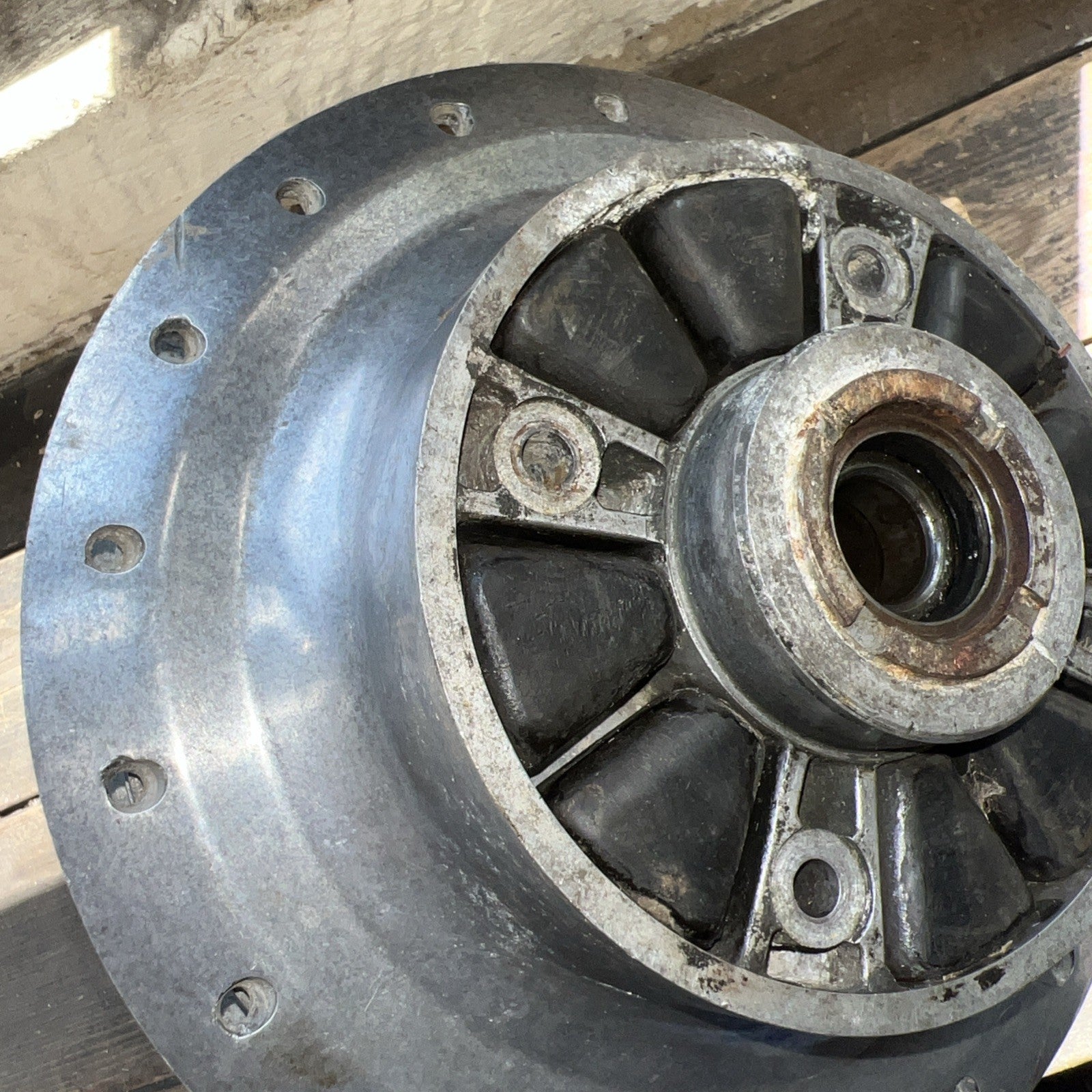 Harley Davidson/Aermachi Alloy Rear Brake Wheel Hub Complete With Brake Plate