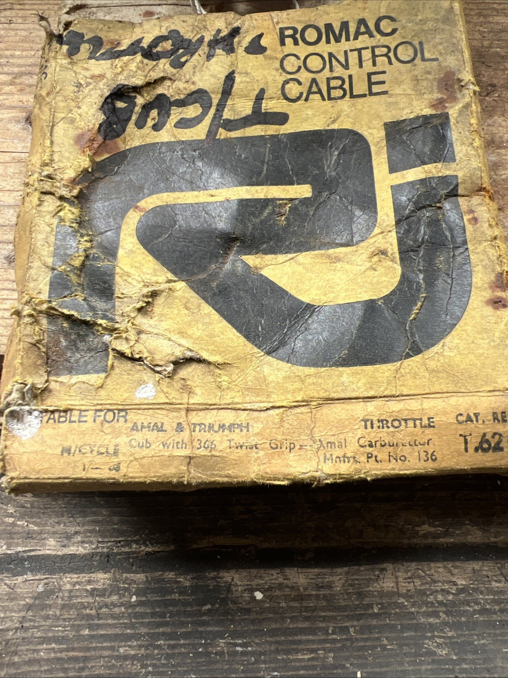Triumph Tiger Cub Throttle Cable Amal Romac T. 621 Tiger Cub Part  No  136 NOS