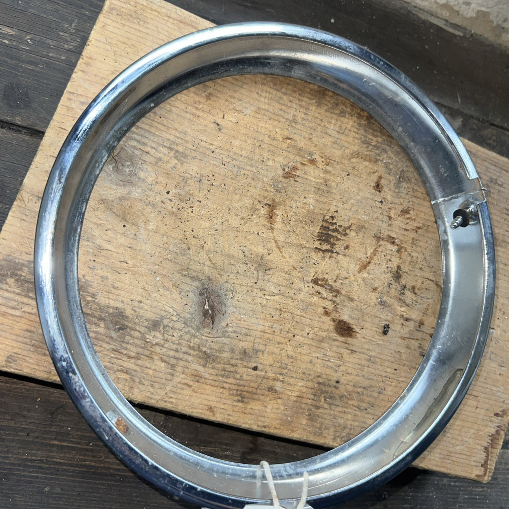 Car Or Early M/C Headlamp Rim Chromed 8” NOS