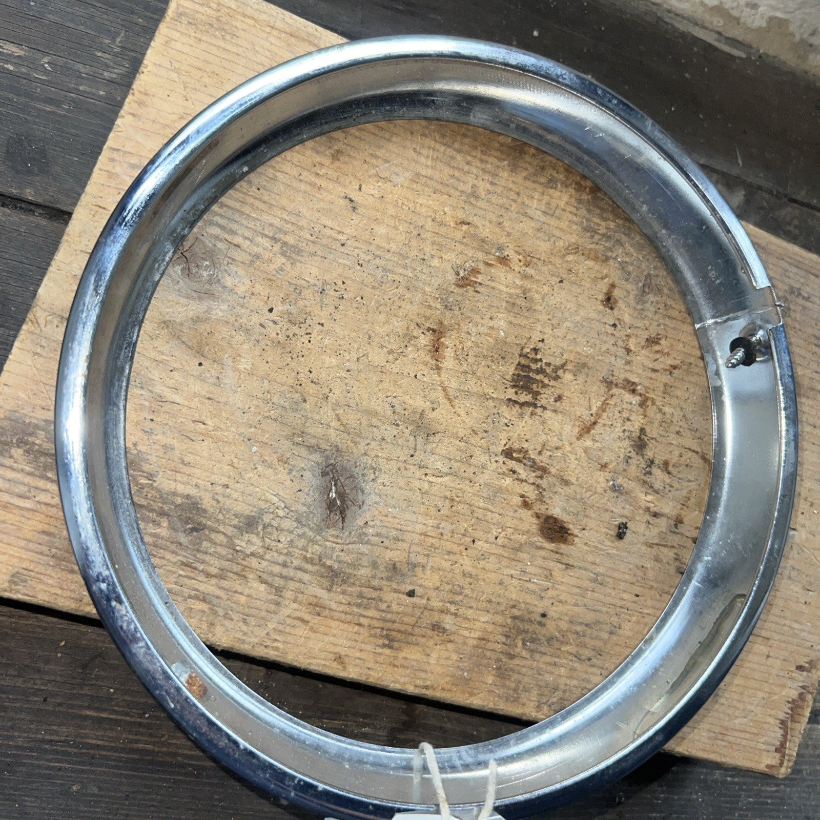 Car Or Early M/C Headlamp Rim Chromed 8” NOS