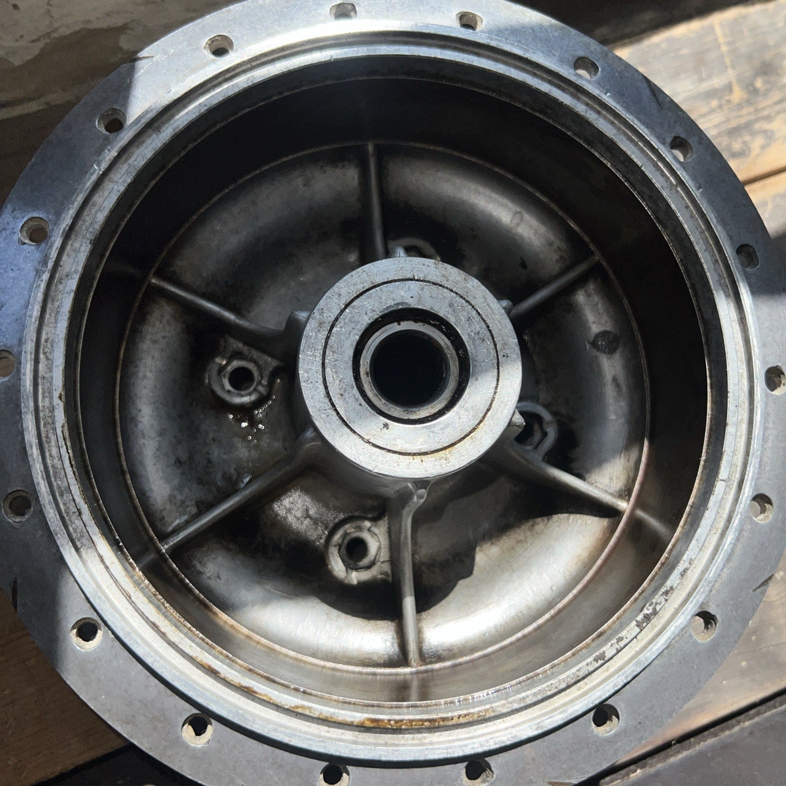 Harley Davidson/Aermachi Alloy Rear Brake Wheel Hub Complete With Brake Plate