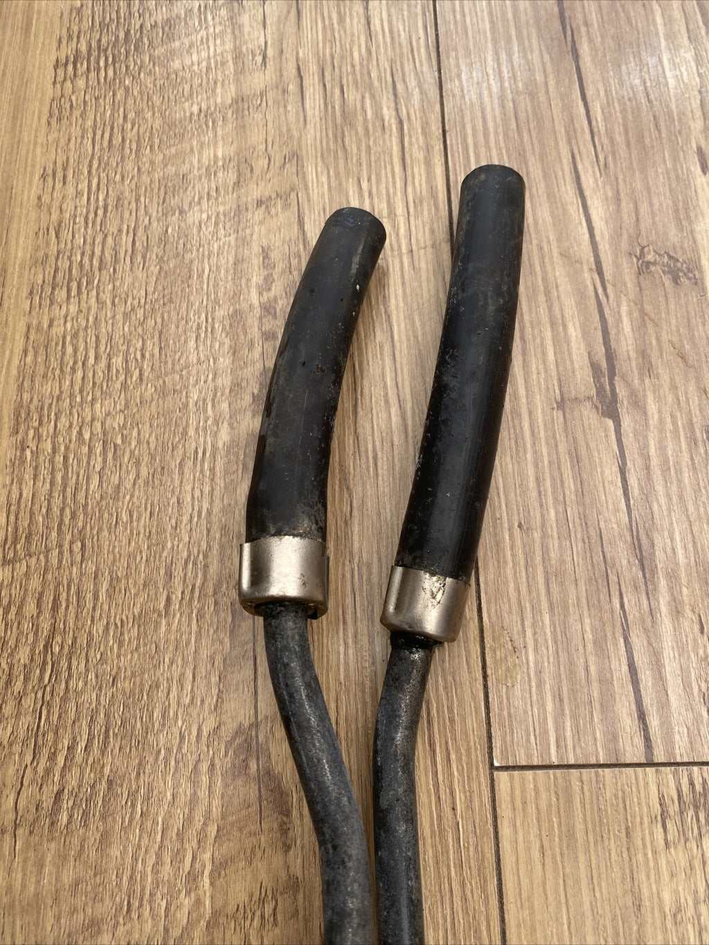 British Motorcycle bike twin oil pipe junction and pipes