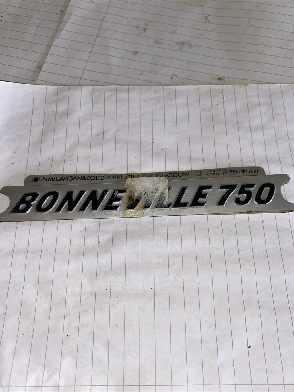 Triumph Bonneville 750 Silver Pair Of Side Panel Decals