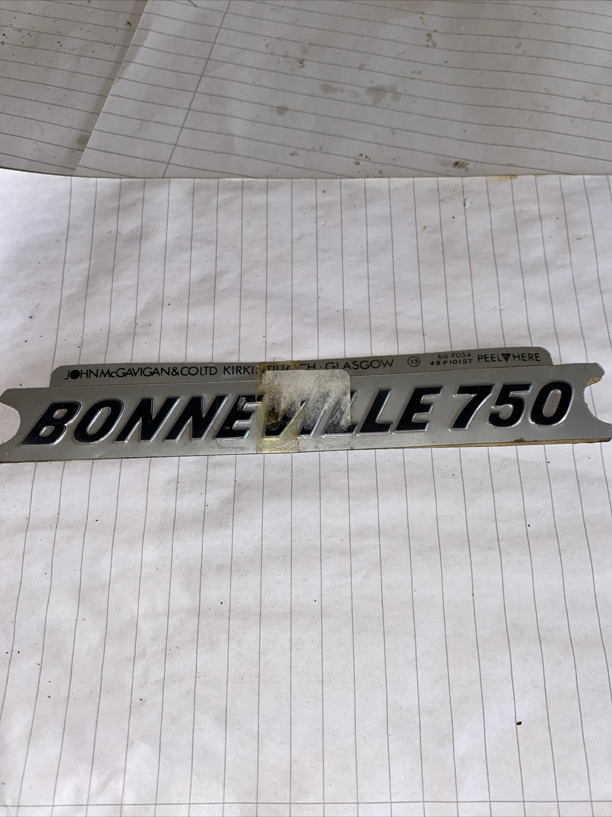 Triumph Bonneville 750 Silver Pair Of Side Panel Decals