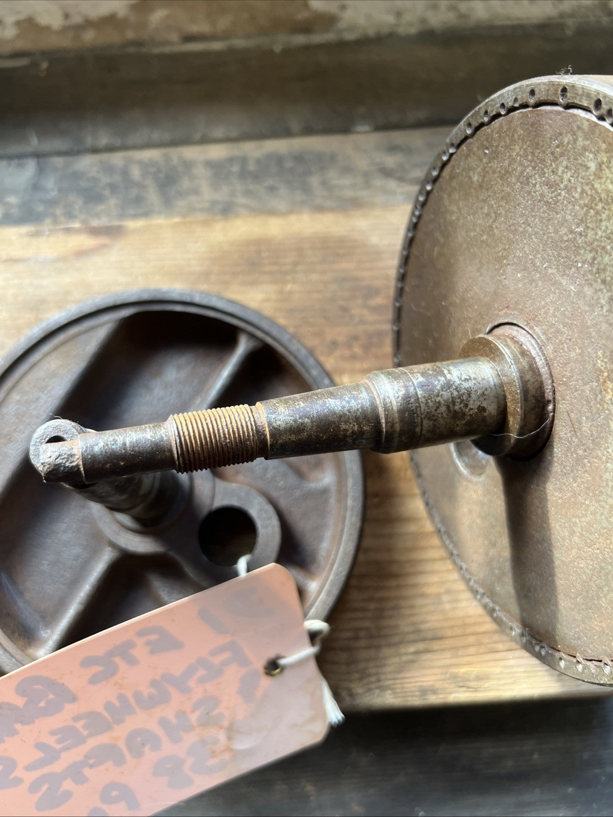 BSA Bantam D1 Etc Early Crank Shaft Wheels With Good Shafts