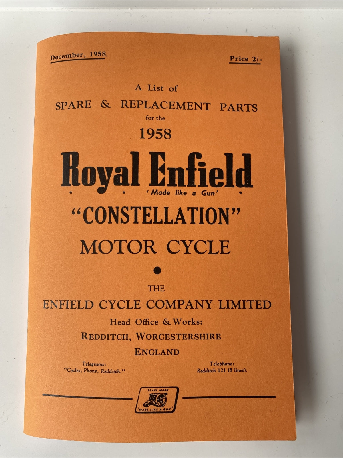 Motorcycle Royal enfield constellation spare & replacement parts manual book