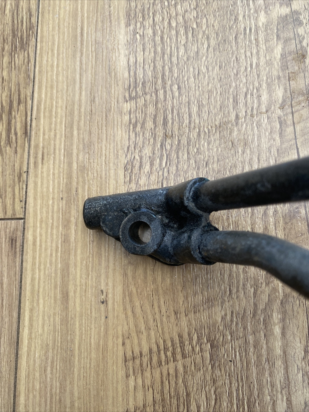 British Motorcycle bike twin oil pipe junction and pipes