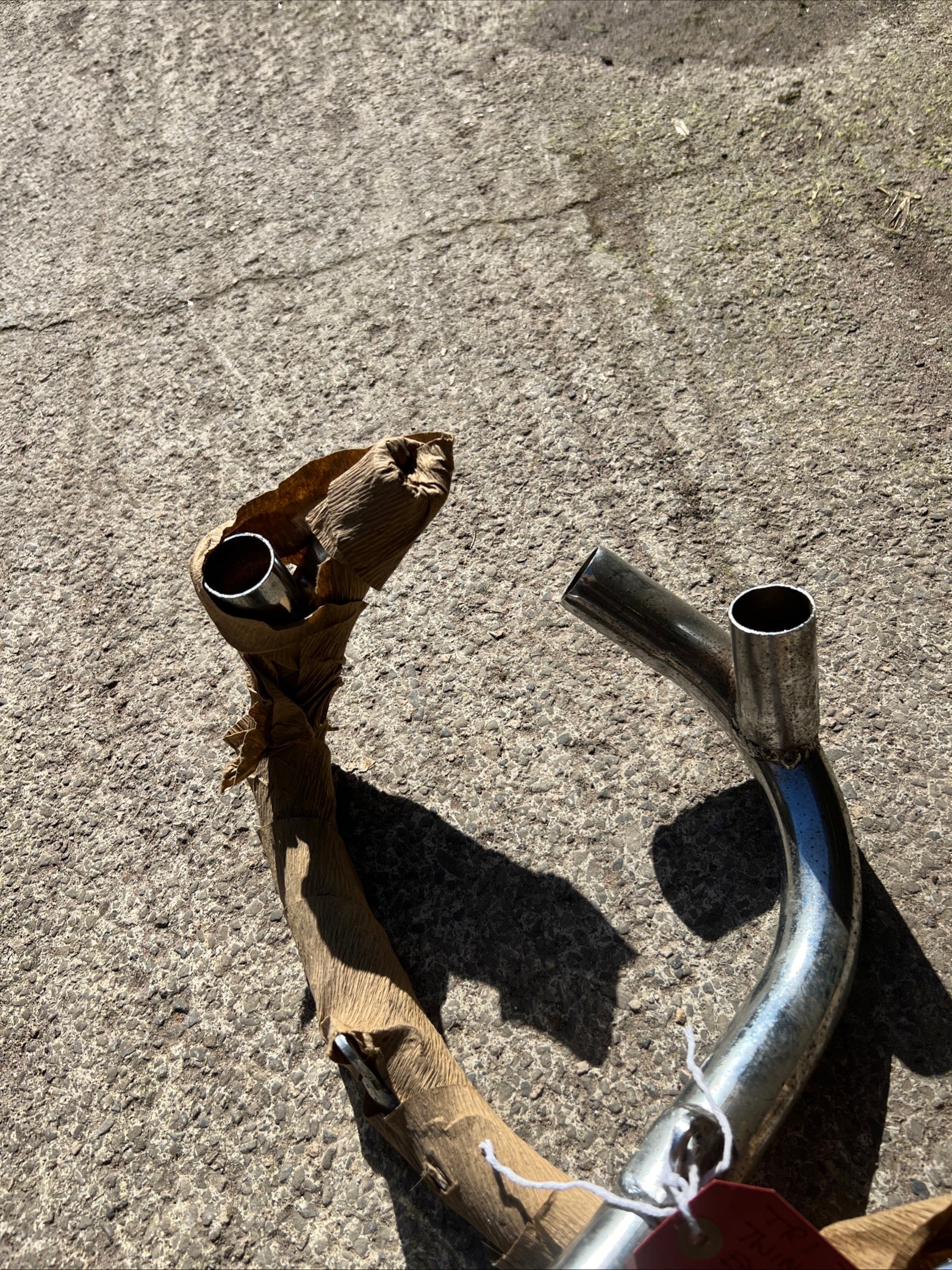 Triumph T100T 500 Twin unit push in exhaust New old stock chromed