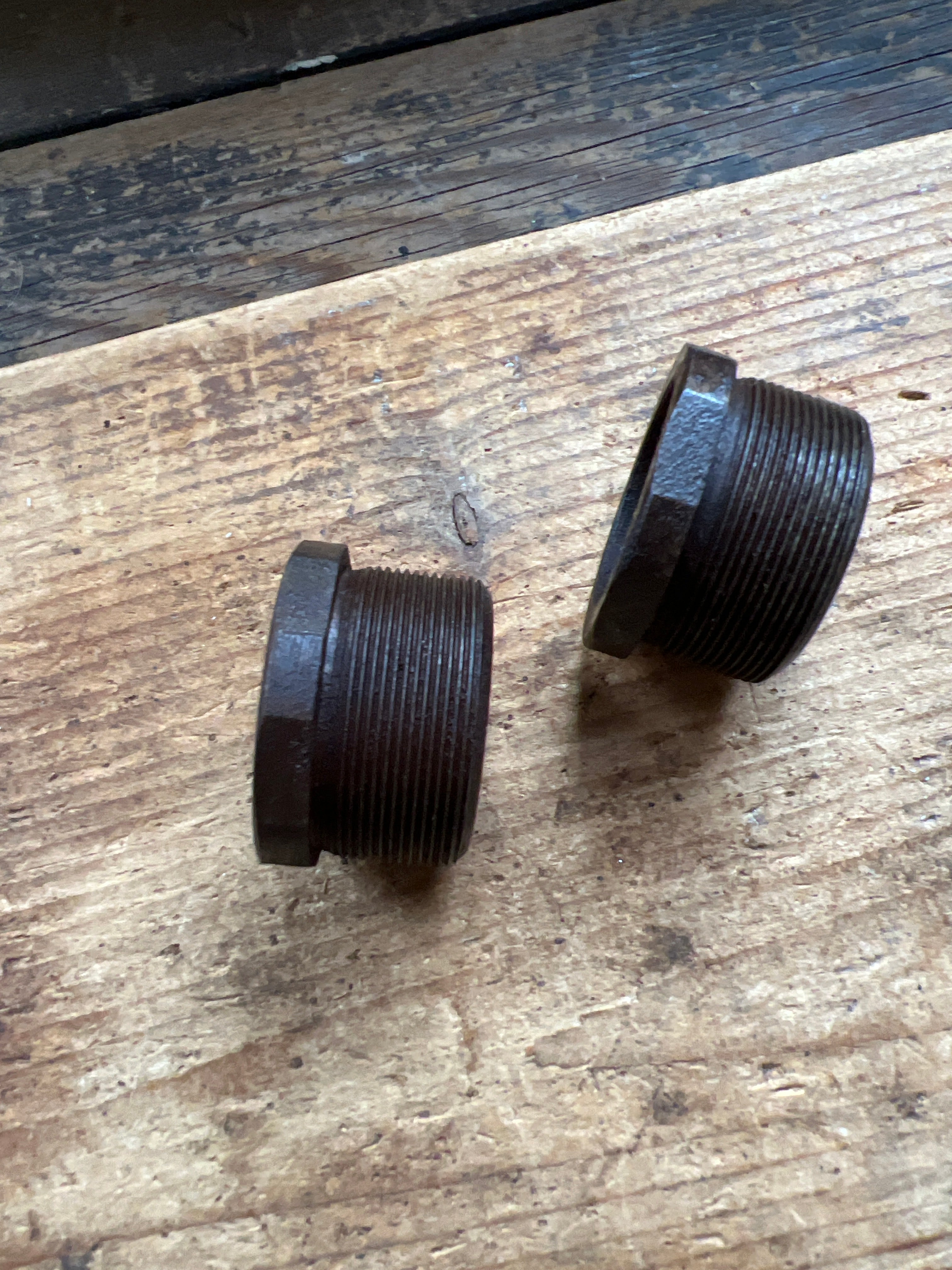BSA Triumph fork stanchion stop nuts
