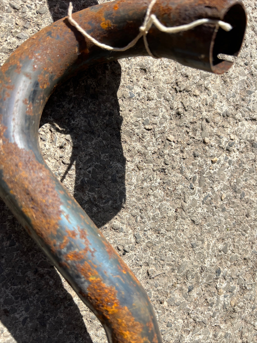 Triumph Tiger Cub high level trials exhaust pipe T66 outside frame