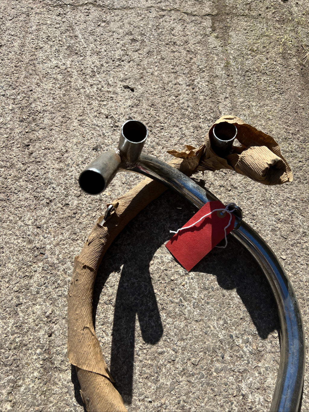 Triumph T100T 500 Twin unit push in exhaust New old stock chromed