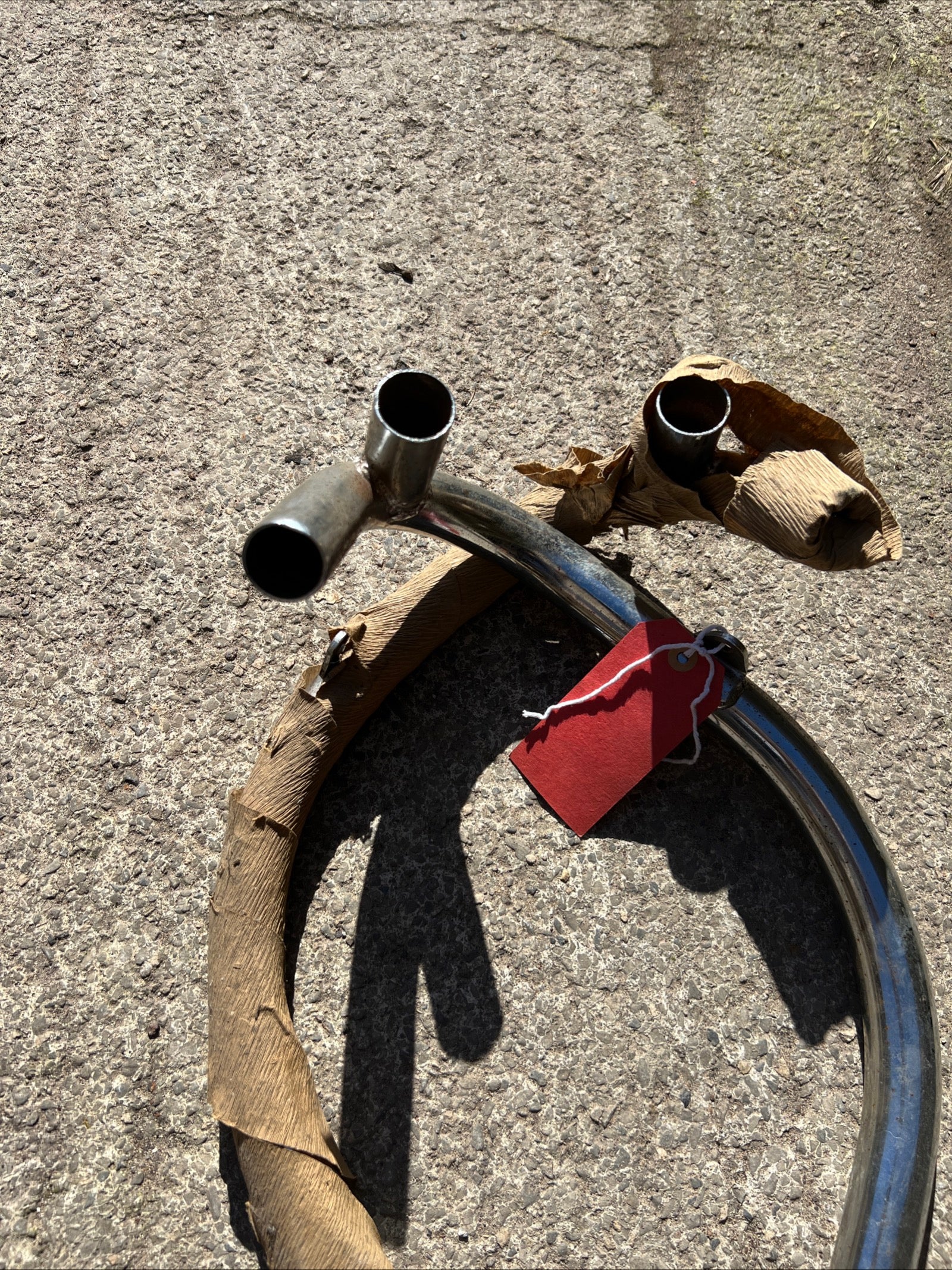 Triumph T100T 500 Twin unit push in exhaust New old stock chromed