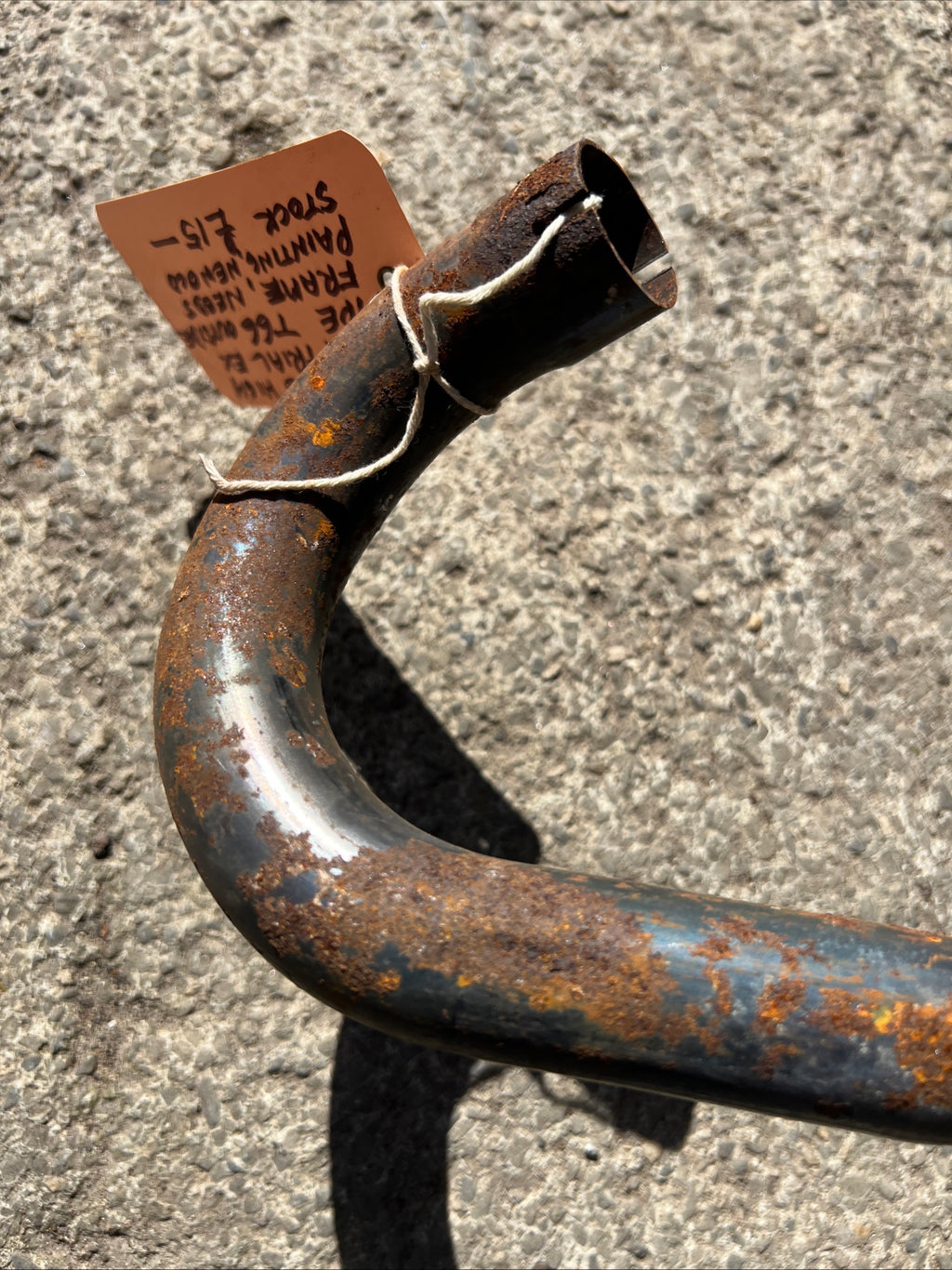 Triumph Tiger Cub high level trials exhaust pipe T66 outside frame