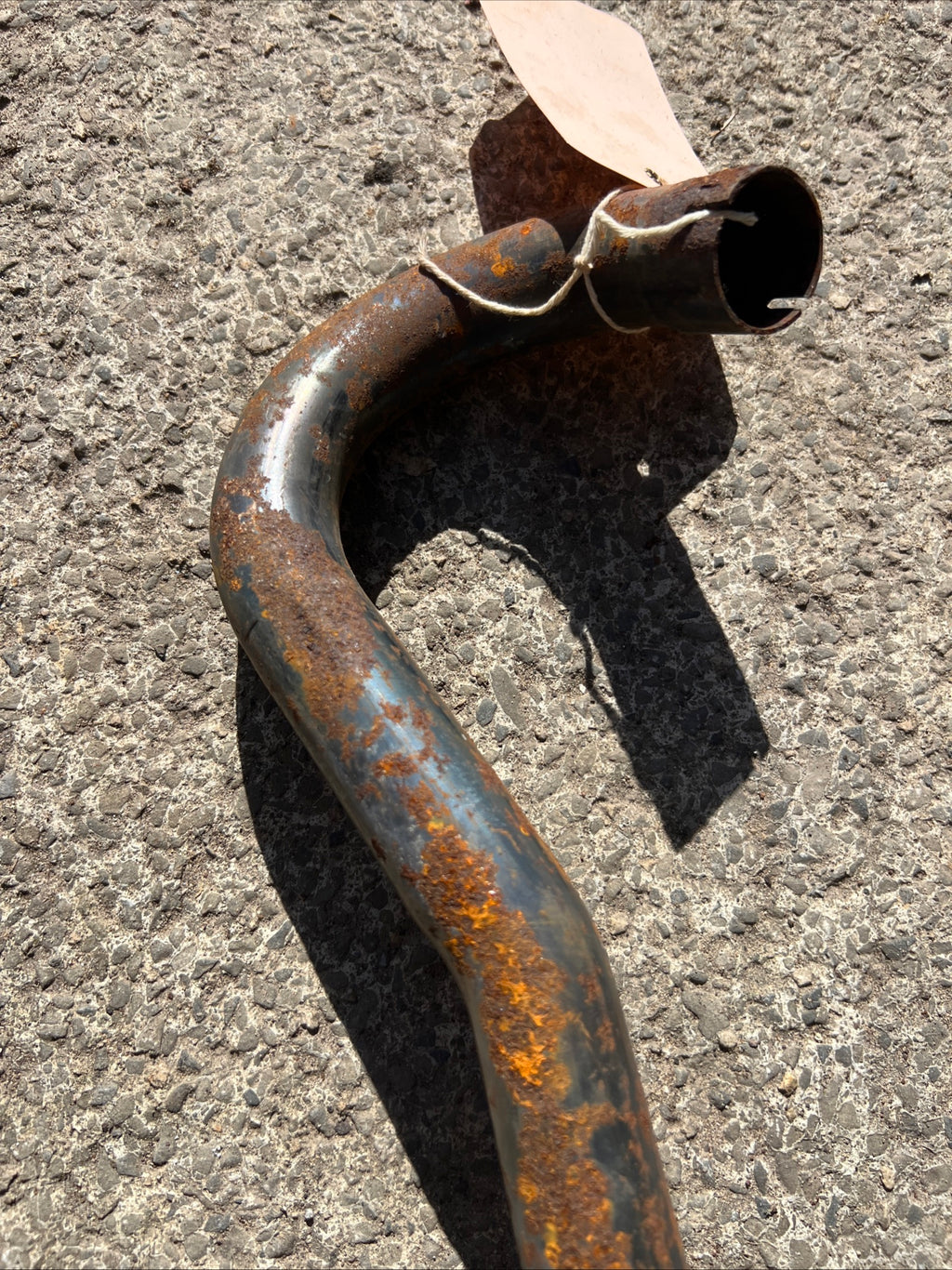 Triumph Tiger Cub high level trials exhaust pipe T66 outside frame