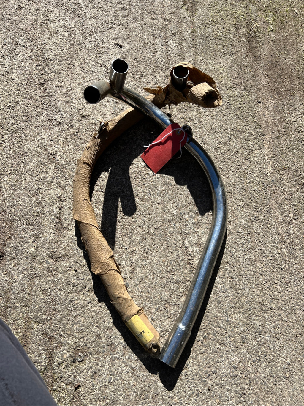 Triumph T100T 500 Twin unit push in exhaust New old stock chromed