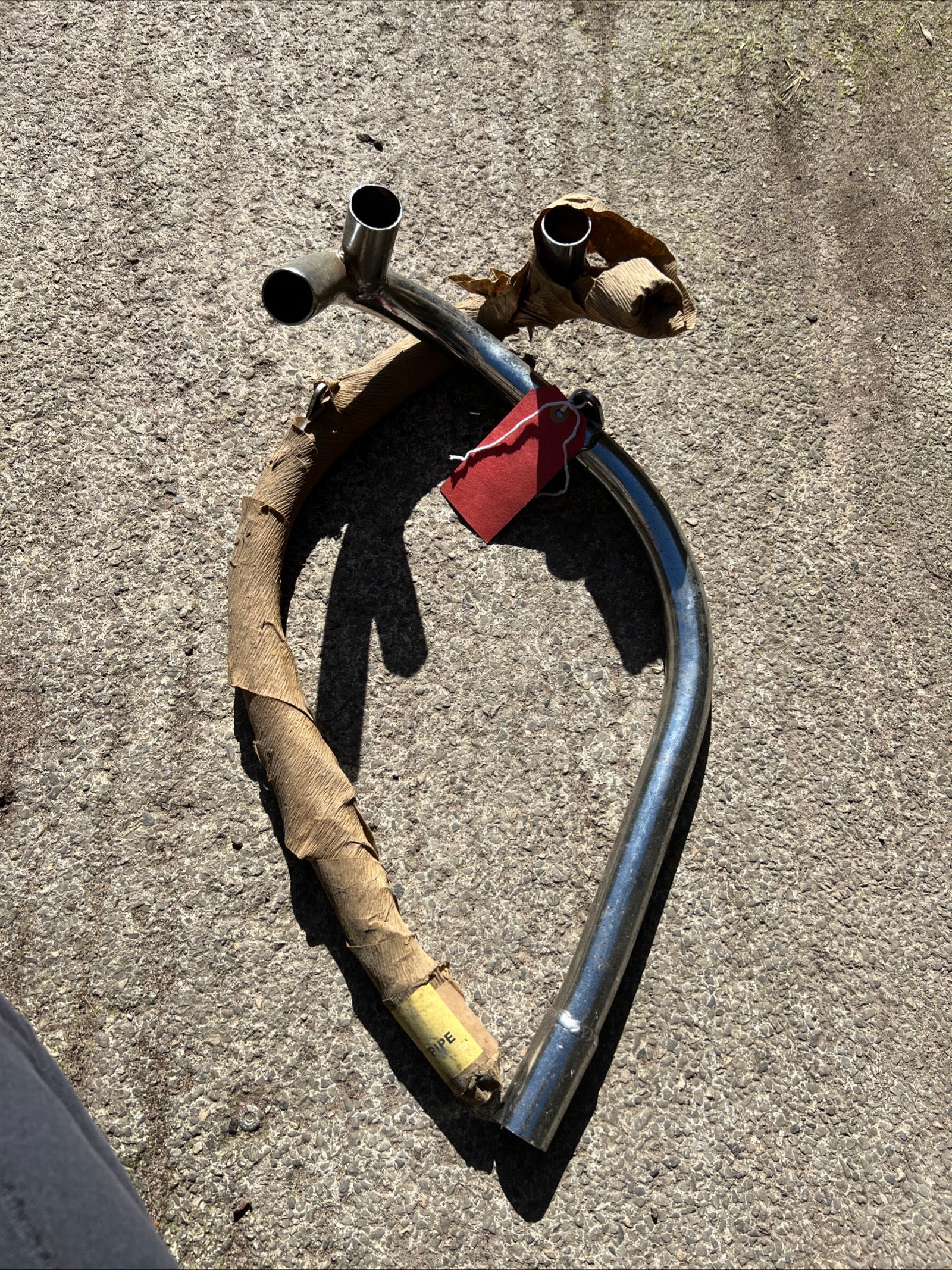 Triumph T100T 500 Twin unit push in exhaust New old stock chromed