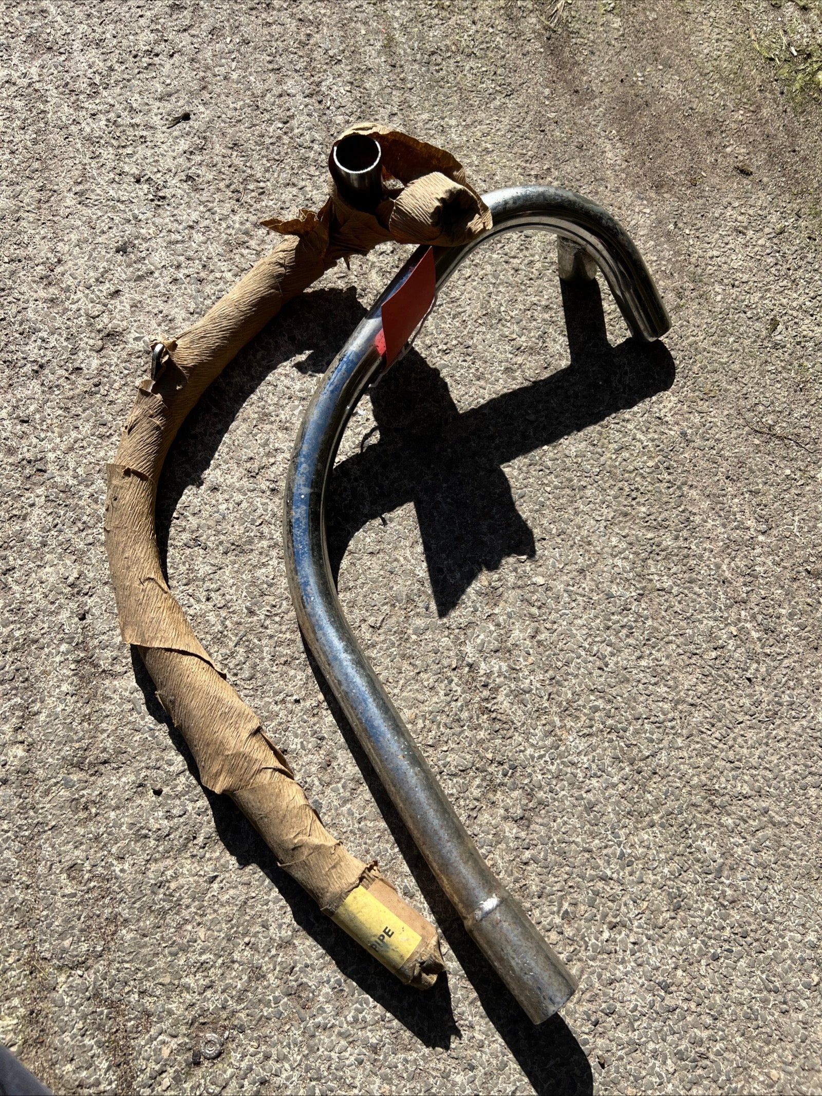 Triumph T100T 500 Twin unit push in exhaust New old stock chromed